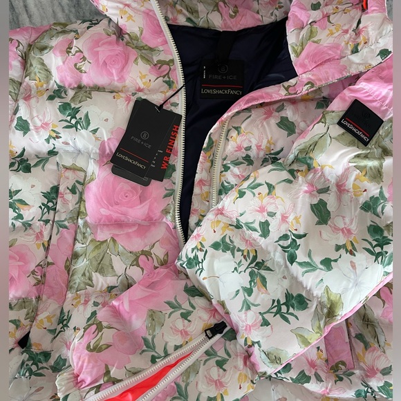 LOVE SHACK FANCY x BOGNER FIRE+ICE Raissa Ski Jacket - Magenta Flower Fields - Picture 8 of 14